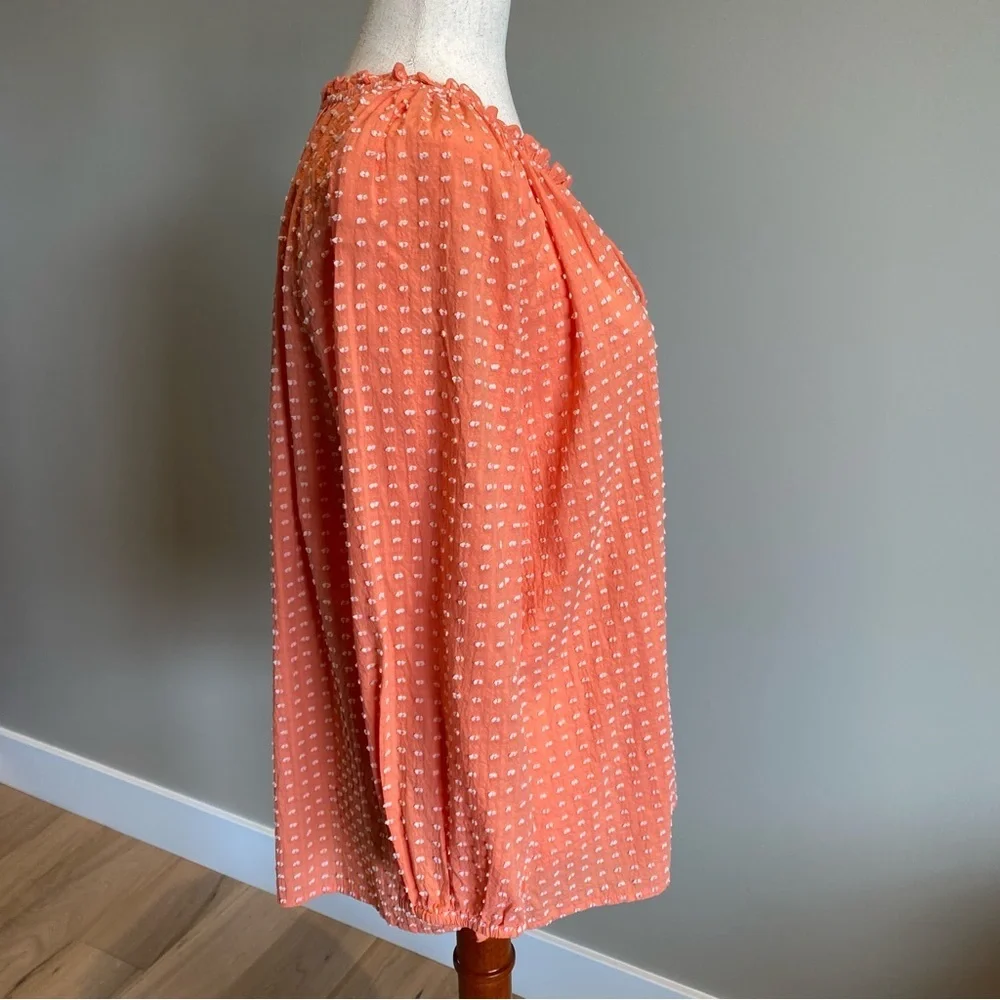 NWT Loft size Small Muted Orange Embroidered Polka Dots - Picture 8 of 12